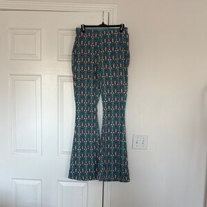 Rock & Roll Denim Aztec Print Bell Bottom Jeans